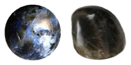 Cabochon and Natural Black Moonstone